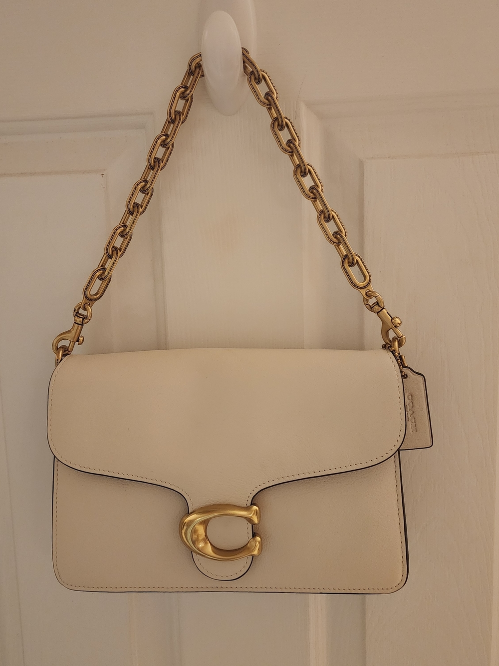 NWOT COACH Tabby Leather Shoulder Bag with 3 Removeable Straps - Chalk